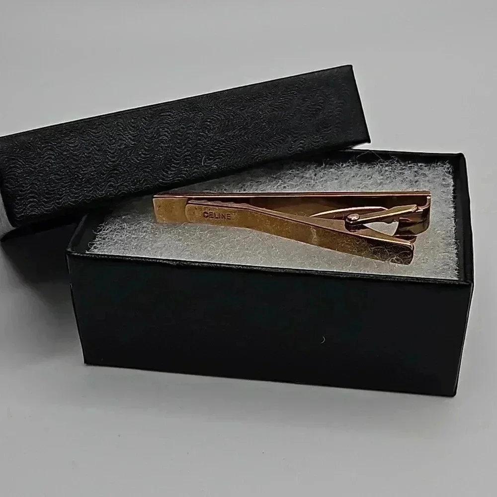 Celine Gold and Gray Tone Tie Clip